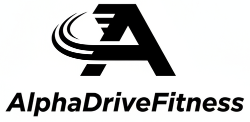 Create a unique black color logo for AlphaDriveFitness